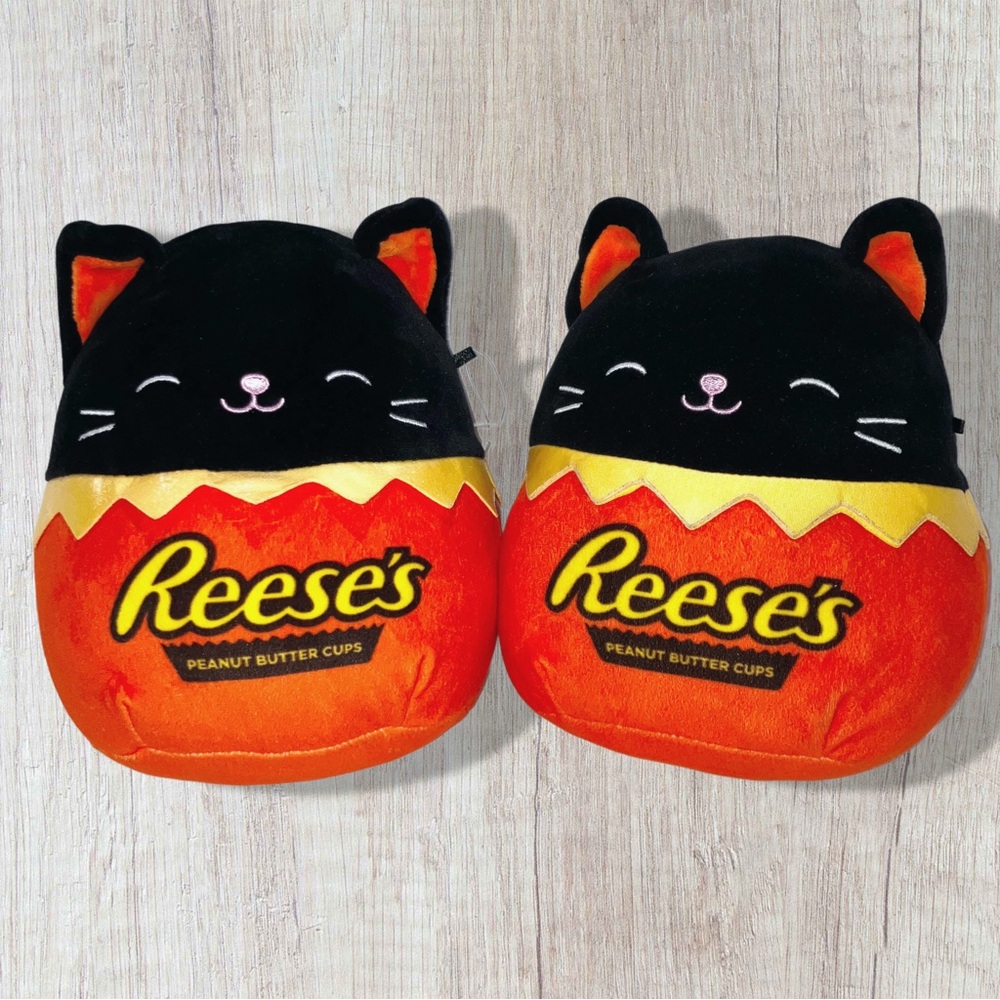 Squishmallows Hershey Reese's Colton Black Cat Halloween Stuffed Plush Lot Of 2